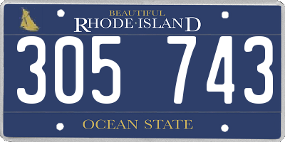 RI license plate 305743