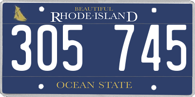 RI license plate 305745