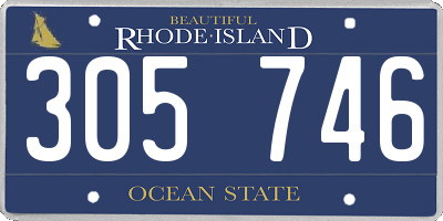 RI license plate 305746
