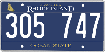 RI license plate 305747