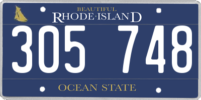 RI license plate 305748