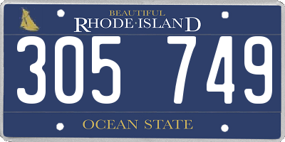 RI license plate 305749