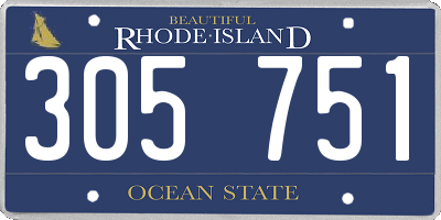 RI license plate 305751