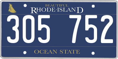 RI license plate 305752