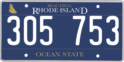 RI license plate 305753