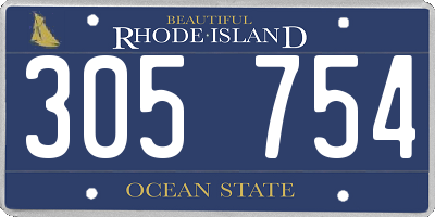 RI license plate 305754