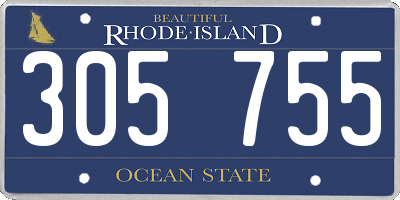 RI license plate 305755