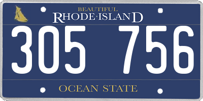 RI license plate 305756