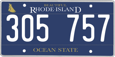 RI license plate 305757