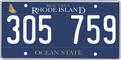 RI license plate 305759