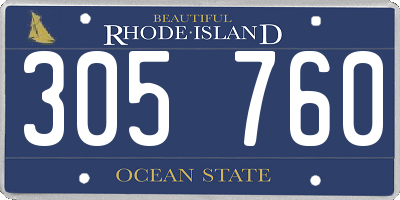 RI license plate 305760