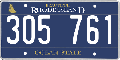 RI license plate 305761