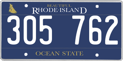 RI license plate 305762