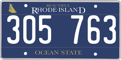 RI license plate 305763