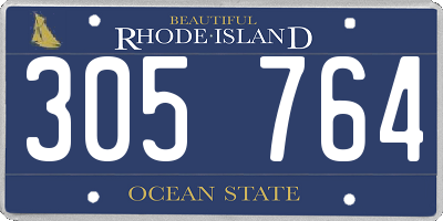 RI license plate 305764