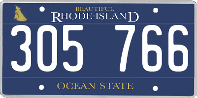 RI license plate 305766