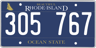 RI license plate 305767