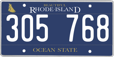 RI license plate 305768