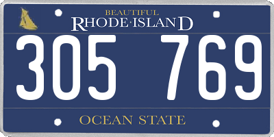 RI license plate 305769