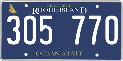 RI license plate 305770