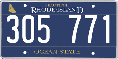 RI license plate 305771