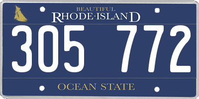 RI license plate 305772