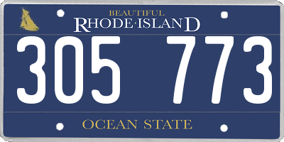 RI license plate 305773