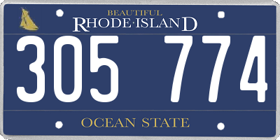 RI license plate 305774