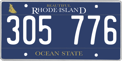 RI license plate 305776