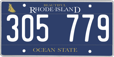RI license plate 305779