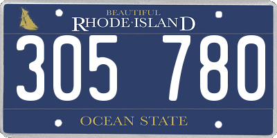 RI license plate 305780