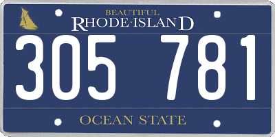 RI license plate 305781