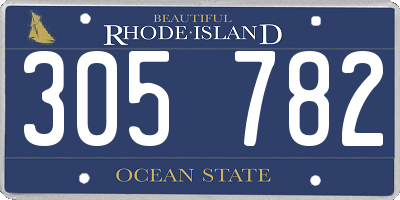 RI license plate 305782