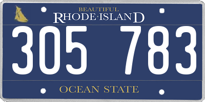 RI license plate 305783