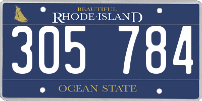 RI license plate 305784