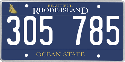 RI license plate 305785
