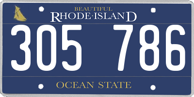 RI license plate 305786