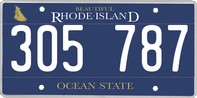 RI license plate 305787