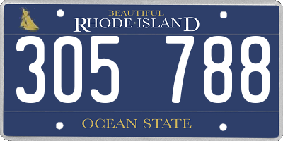 RI license plate 305788