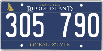 RI license plate 305790