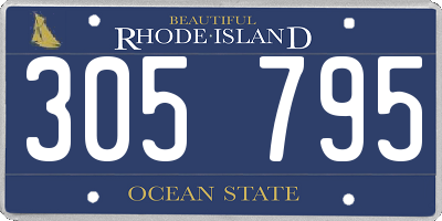 RI license plate 305795