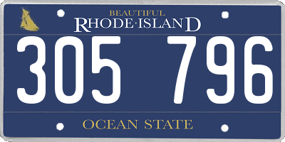 RI license plate 305796
