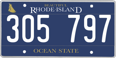 RI license plate 305797