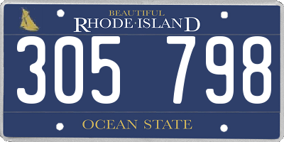 RI license plate 305798