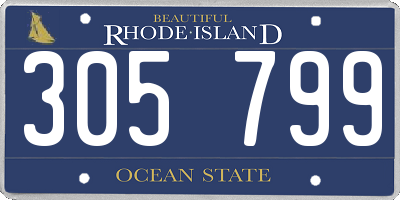 RI license plate 305799