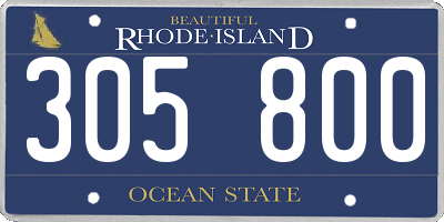 RI license plate 305800