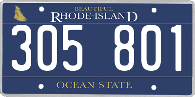 RI license plate 305801