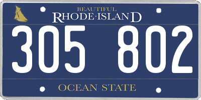 RI license plate 305802