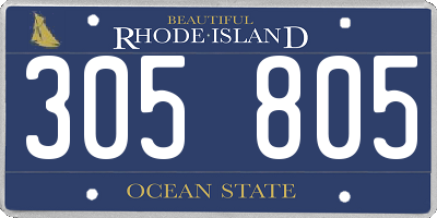 RI license plate 305805