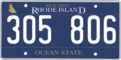 RI license plate 305806